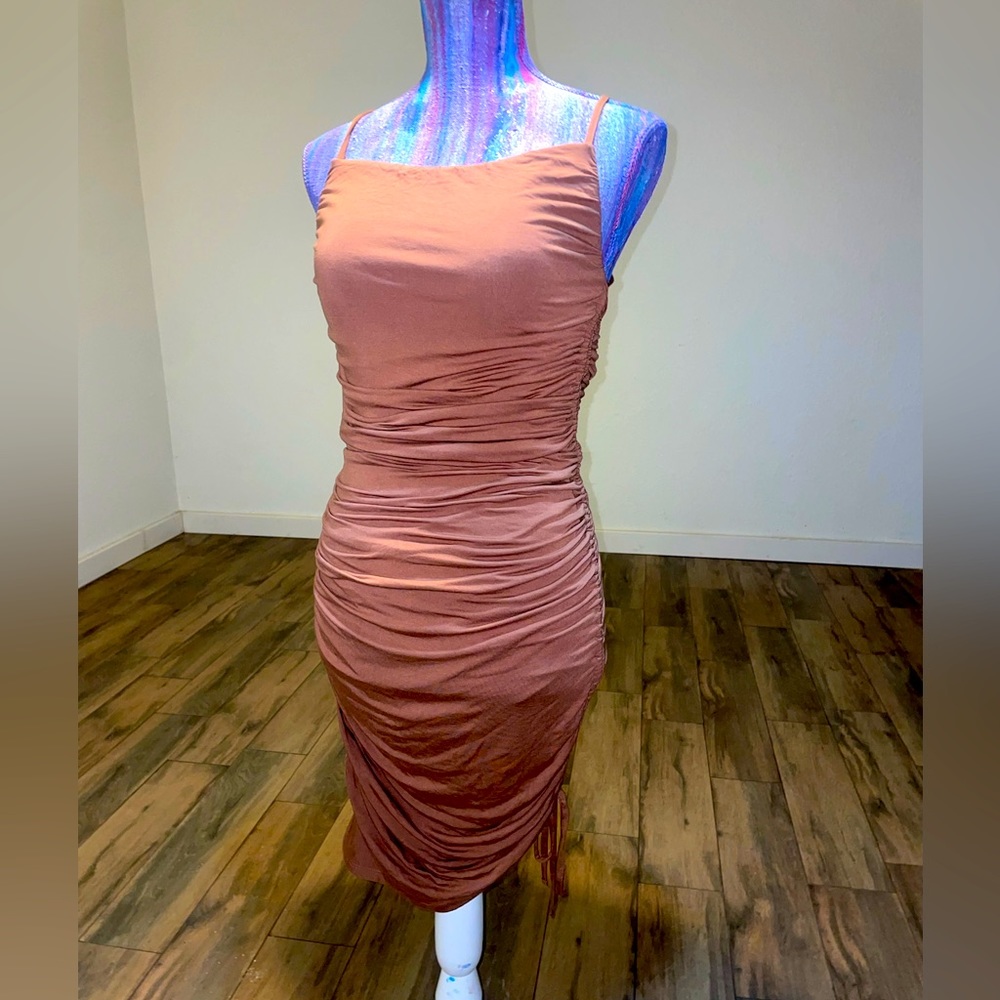 MAJORELLE Janice Mini Dress in Brown. Size XSmall